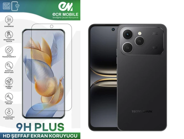 Tecno Spark 40 ile Uyumlu Ekran Koruyucu 9H Esnek Nano Cam Şeffaf ürün görseli 1