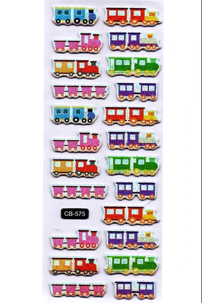 Sticker Kabartmalı Sticker Defter Planlayıcı Etiket (cb575) 16x7 cm- Renkli Tren ürün görseli 1