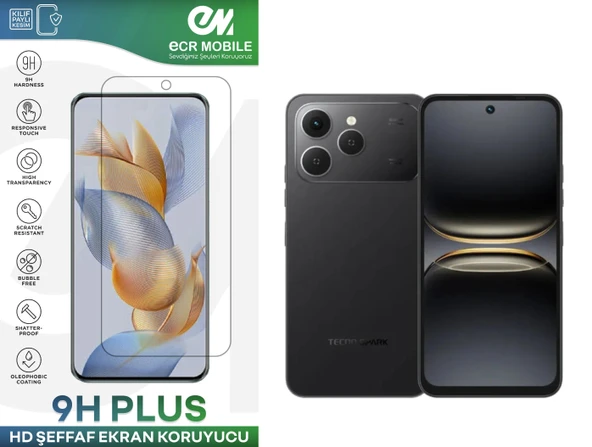 Tecno Spark Go2 (KM4) ile Uyumlu Ekran Koruyucu 9H Esnek Nano Cam Şeffaf ürün görseli 1
