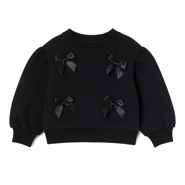 Kurdeleli Kız Çocuk Sweatshirt - Resim 4