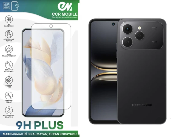 Tecno Spark 40 ile Uyumlu Ekran Koruyucu MAT Parmak İzi Bırakmayan Esnek Nano Kırılmayan ürün görseli 1