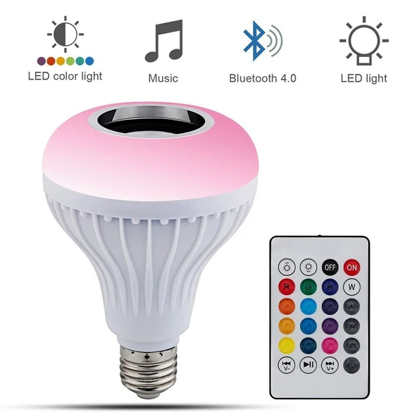 Almina DL-120 Bluetooth Hoparlör ve Led Lamba Uzaktan Kumandalı Ampül ürün görseli 1