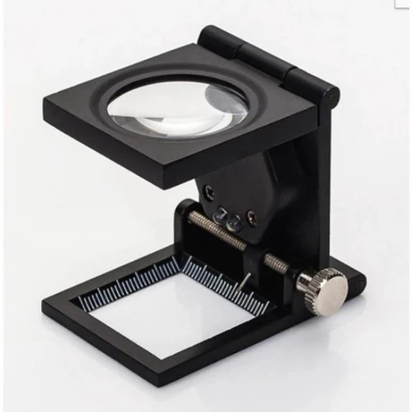 28x28 Mm Katlanır Sayaçlı Metal Lüp 2 LED Işıklı Büyüteç Tekstil TH-9005A ürün görseli 1