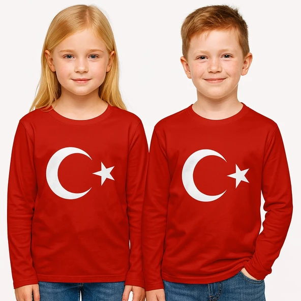Ayyıldız Baskılı Uzun Kol Tişört ürün görseli 1