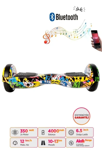 Citymate Hoverboard Elektrikli Kaykay Scooter Bluetooth Hoparlörlü 6.5 inch D01 ürün görseli 1