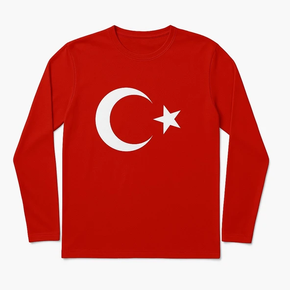 Ayyıldız Baskılı Uzun Kol Tişört - Resim 5
