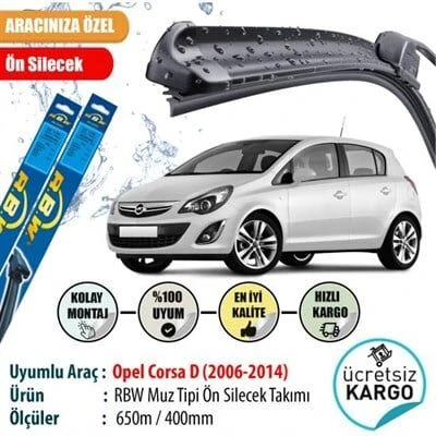 Opel Corsa D Ön Silecek Seti RBW Marka ürün görseli 1