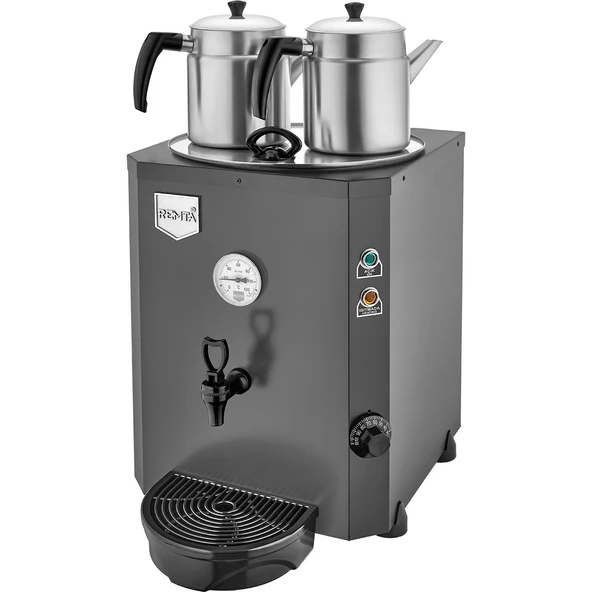 Remta 2 Demlikli Jumbo Çay Makinesi 23 Lt. - Siyah Çay Kazanı DE11 ürün görseli 1