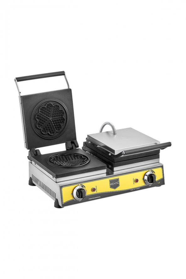 Remta Çiftli Çiçek Model Waffle Makinası Elektrikli 16 cm w13 ürün görseli 1