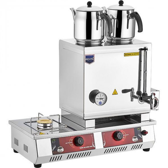 Remta 40 Model Çift Demlikli Doğalgazlı+Elektrikli Çay Ocağı 28 Lt -2 ADET DEMLİK DAHİL N12E ürün görseli 1
