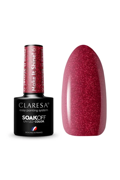 Claresa Kalıcı Oje Make It Shine Parıltılı Kırmızı 06 5gr ürün görseli 1