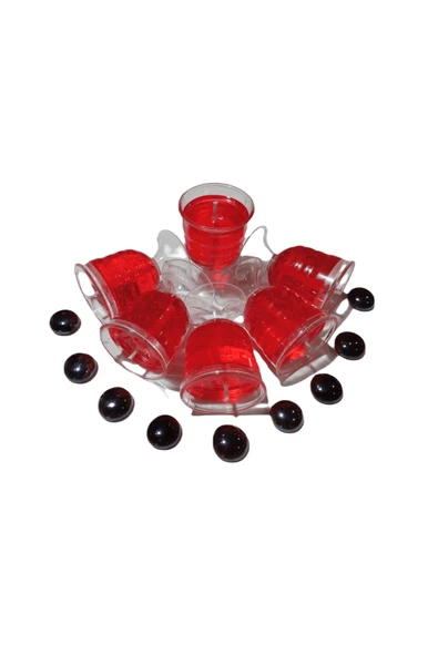 6 Adet Mini Şeffaf Kadeh Bardak Kokulu Jel Mum 5x7cm ürün görseli 1