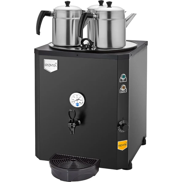 Remta 3 Demlikli Jumbo Çay Makinesi Şamandıralı 40 Lt - Siyah Renk - De10s ürün görseli 1