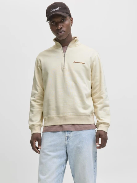 JORNORREBRO EMB SWEAT HIGH NECK NOOS Antique White Antique White M ürün görseli 1