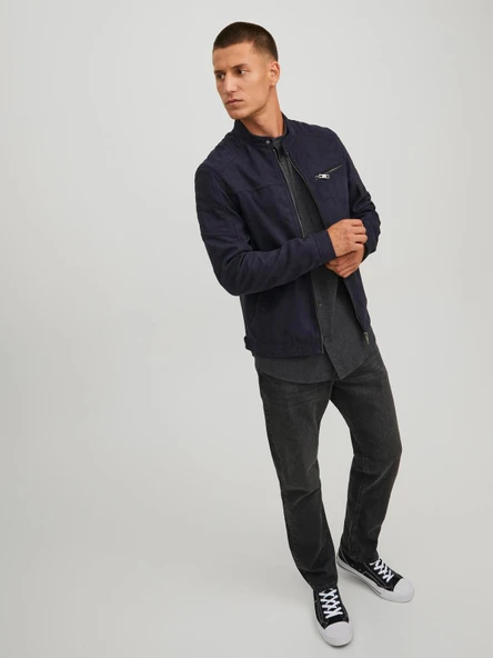 JJEROCKY JACKET NOOS Jet Black Jet Black S - Resim 7