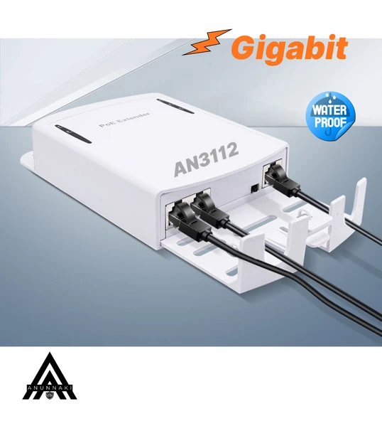 Outdoor Dış Mekan PoE Extender 1x2 Çıkış Gigabit 25.5W IP Kamera AP PoE Repeater AN3112 ürün görseli 1