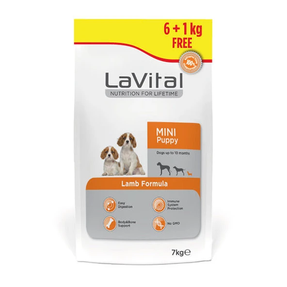 LaVital (Mini Puppy) Kuzu Etli Küçük Irk Yavru Kuru Köpek Maması 6+1 KG ürün görseli 1