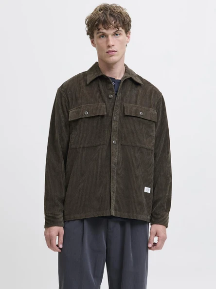 JPRBLUWILL CORDUROY L/S OVERSHIRT SN Olive Olive XL ürün görseli 1