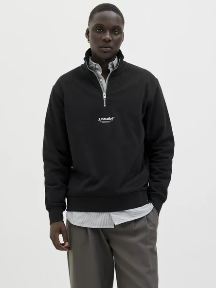 JJESOHO SWEAT QUARTER ZIP HN NOOS Black Black M ürün görseli 1