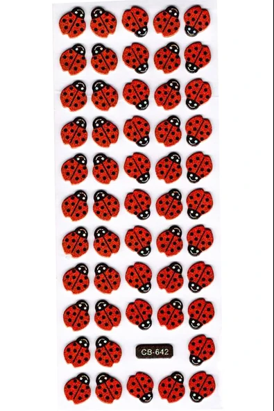 Sticker Kabartmalı Sticker Defter Planlayıcı Etiket (cb642) 16x7 cm- Mini Uğur Böceği ürün görseli 1