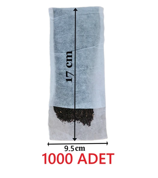 Çay Bitki Çayı Demleme Filtresi Boş Demlik Poşeti Galoşu Bonesi 9.5x17 cm 1000 Adet Ev Otel Cafe Horeca ürün görseli 1
