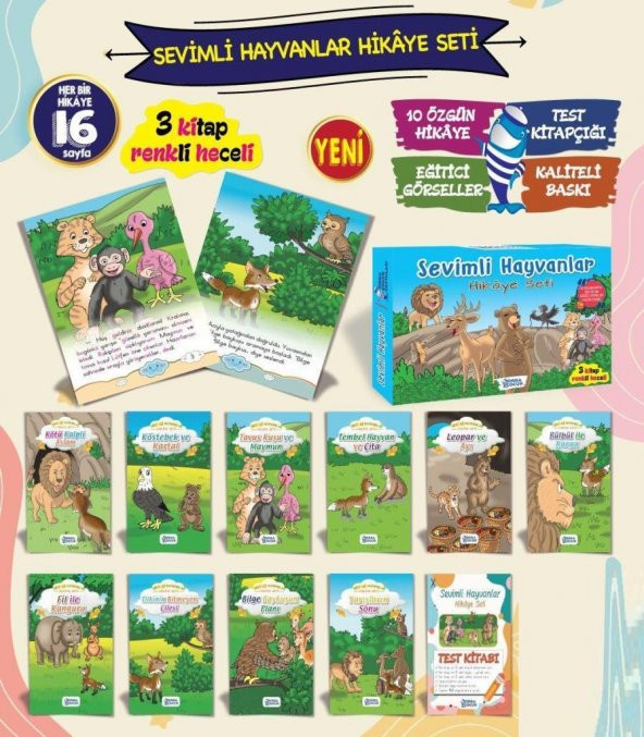 Orka 1. Sınıf Sevimli Hayvanlar Hikaye Seti 10 Kitap ürün görseli 1
