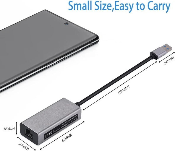 USB 3.0 Ağ Adaptörü 1000/100 Mbps - Resim 2