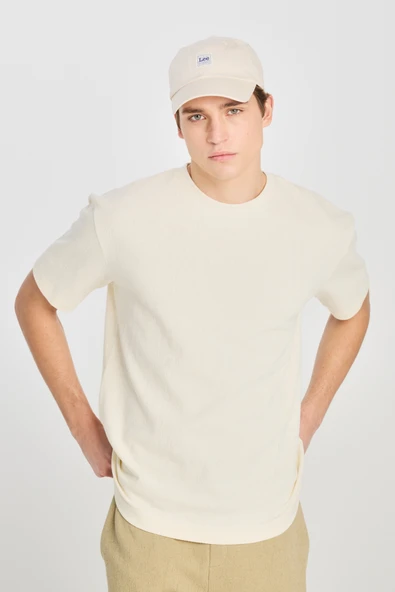 Relaxed Fit Geniş Kesim Bisiklet Yaka Pamuklu Kırık Beyaz T-Shirt L2510271102 ürün görseli 1