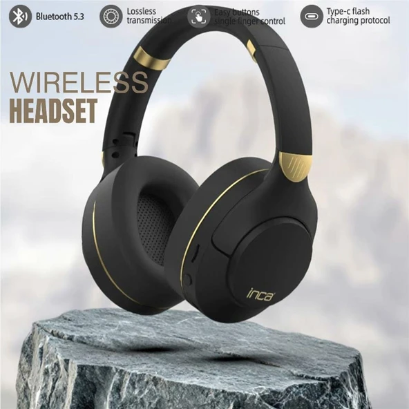 Inca IBK-503S Siyah 5.3 Bluetooth Wireless Kulaklık Micro Sd Kulaklık 400mah Type-c To USB ürün görseli 1