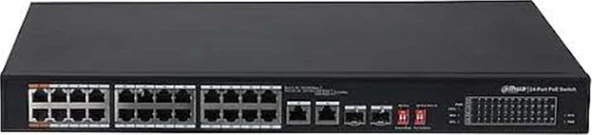 Dahua PFS3226-24ET-240 24 Port Poe 2 Port Sfp 2 Port Gbıt Uplink 10-100 Switch ürün görseli 1