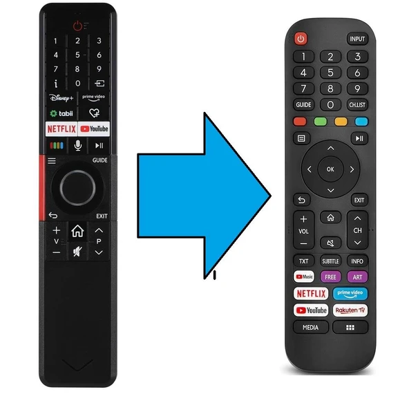 Vestel Smart Led Tv Kumandası-Resimde Sağdaki Gönderilir ürün görseli 1