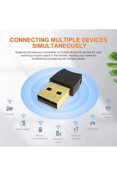 Plentiful Bluetooth V5.3 Usb Mini Bluetooth Adaptör Dongle 20mt Kablosuz Adaptör (ÇOKLU CİHAZ DESTEĞİ SAĞLAR) ürün görseli 1