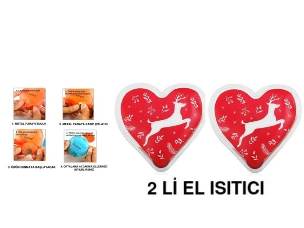 2 ADET KALPLİ GEYİKLİ CEP SOBASI,EL ISITICI,SICAK SU TORBASI PVC  9cm ürün görseli 1