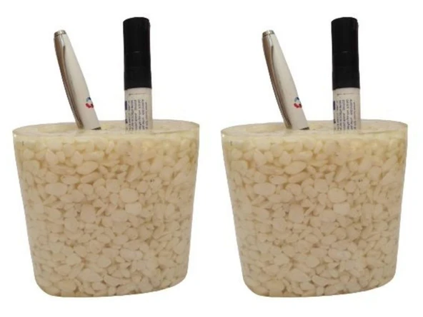 2 ADET KALEMLİK DENİZ TAŞI DESENLİ OFİS GERECİ 9x5x10CM ürün görseli 1