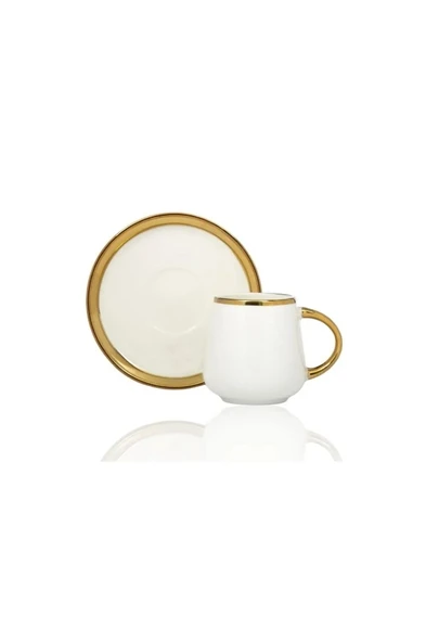 Çiftçiler Kahve Fincan Takımı 6 Kişilik Beyaz Gold ürün görseli 1