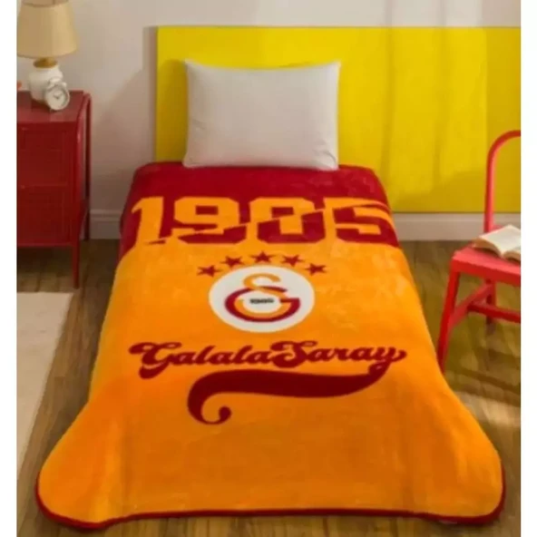Taç Taraftar Lisanslı Tek Kişilik Battaniye (160x220)-GALATASARAY ŞAMPİYON ürün görseli 1