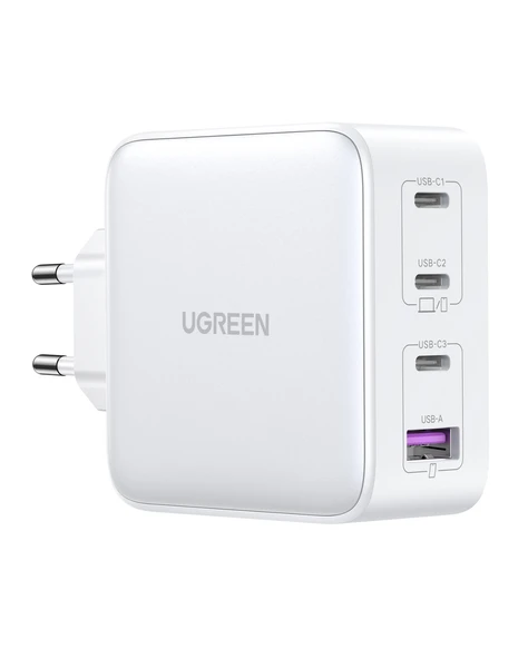 UGREEN Nexode GaN X 100W Hızlı Şarj Cihazı 4 Portlu PD QC 3xUSB-C, 1xUSB-A, Beyaz, 15337 ürün görseli 1