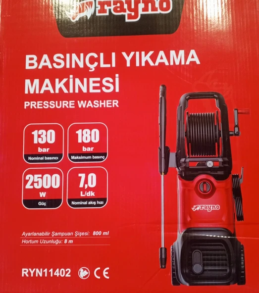 Rayno Yüksek Basınçlı Oto Yıkama Makinesi 2500W 195 Bar ürün görseli 1