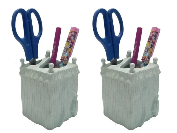 2 ADET KALEMLİK DENİZ FENERİ MODEL POLİRESİN OFİS GERECİ  7X7X12CM ürün görseli 1