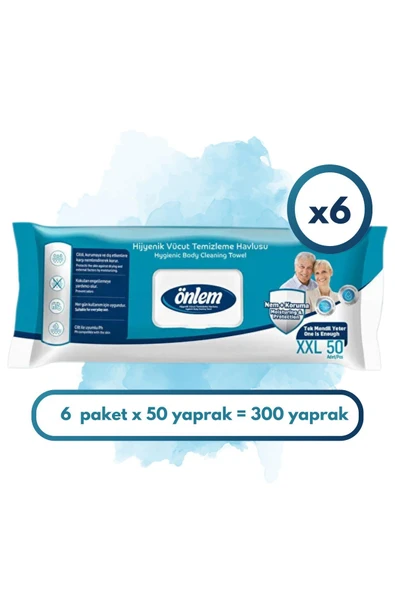 Hijyenik Vücut Temizleme Havlusu XXL 50 li x 6 Adet ürün görseli 1