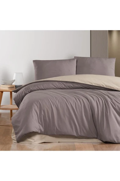 Home Mia Çift Kişilik Nevresim Takımı 4 Parça-Kahverengi ürün görseli 1