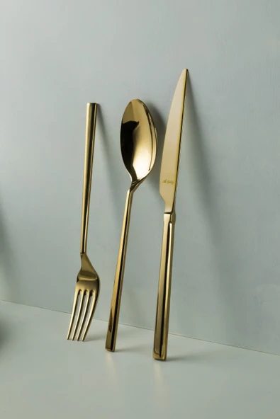 Aryıldız De Luxe S Gold Pvd 89 Parça Altın Çatal Kaşık Bıçak Takımı ürün görseli 1
