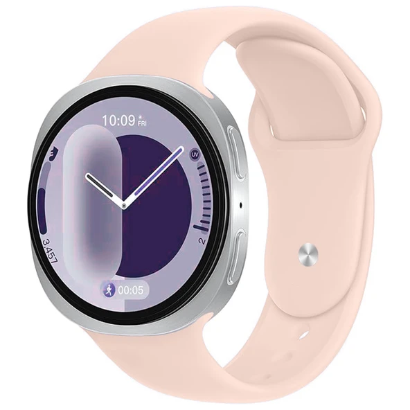Samsung Galaxy Watch 8 44mm 40mm İle Uyumlu Klasik PureLux Soft Silikon Kordon  Pudra ürün görseli 1