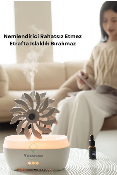 Yussraw Fırıldak yağmur damlası  nemlendirici 300ml 7 renkler LED lamba uzaktan kumanda yağmur damlası ürün görseli 1