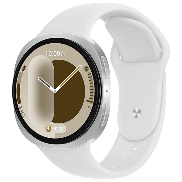 Samsung Galaxy Watch 8 44mm 40mm İle Uyumlu Klasik PureLux Soft Silikon Kordon  Beyaz ürün görseli 1