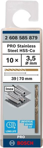 HSS-Co Metal Matkap Ucu 3,5*70 mm, 10lu ürün görseli 1