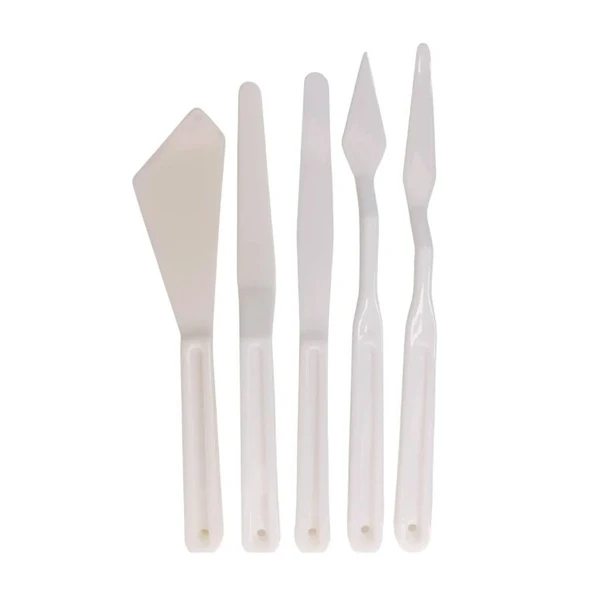 Spatula Seti plastik, akrilik, yağlı boya, hobi, modelaj, esnek ve ergonomik 5'li set ürün görseli 1