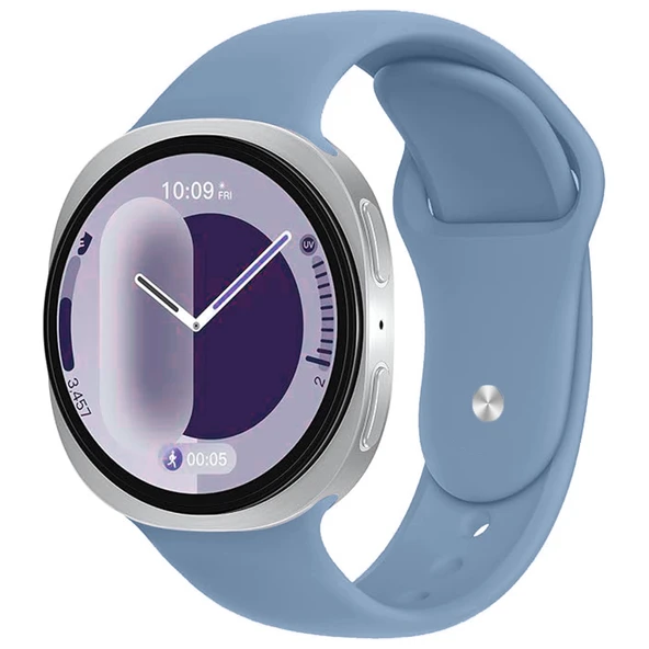 Samsung Galaxy Watch 8 44mm 40mm İle Uyumlu Klasik PureLux Soft Silikon Kordon  Mavi ürün görseli 1