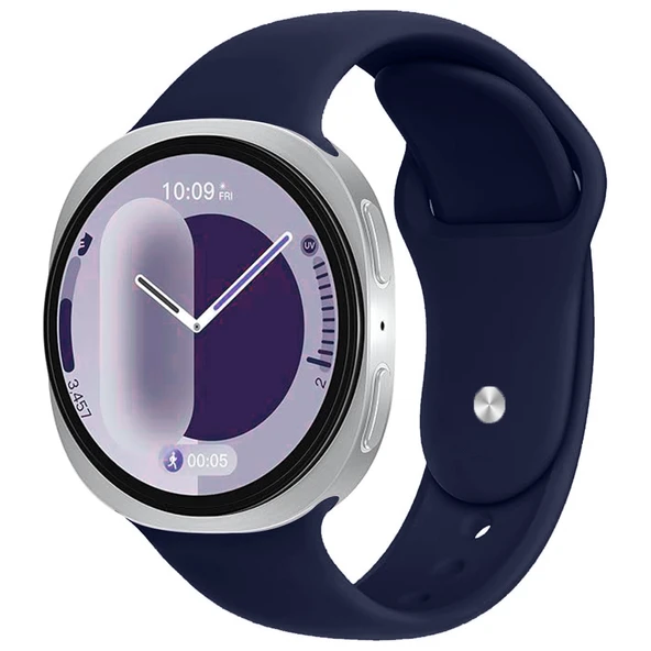 Samsung Galaxy Watch 8 44mm 40mm İle Uyumlu Klasik PureLux Soft Silikon Kordon  Lacivert ürün görseli 1