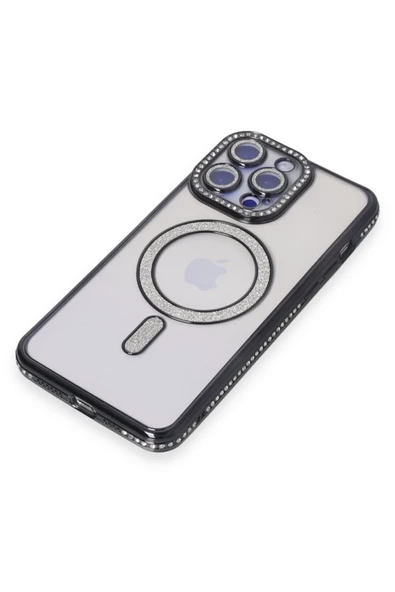 İphone 15 Pro Kılıf Joke Simli Magneticsafe Kılıf Renk: Siyah - Lisinya ürün görseli 1